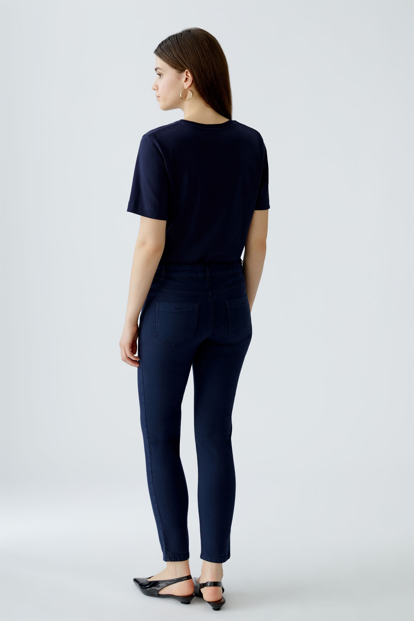 Oui byxa " Baxtor " , slim fit - cropped , Dark Blue