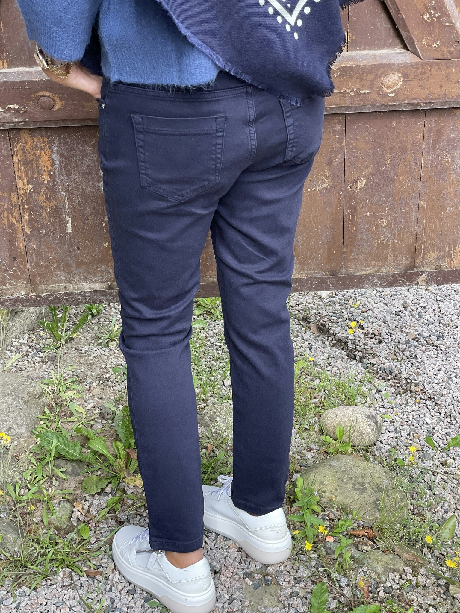 Oui byxa " Baxtor " , slim fit - cropped , Dark Blue