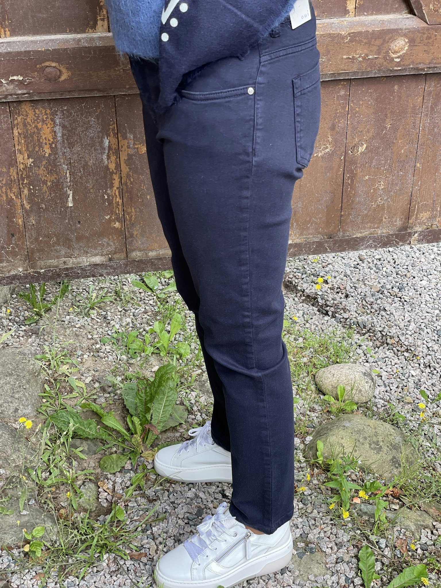 Oui byxa " Baxtor " , slim fit - cropped , Dark Blue