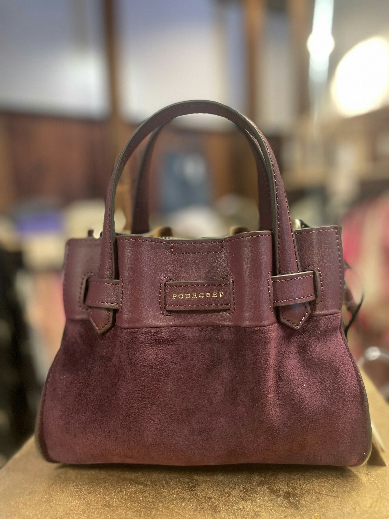 POURCHET " Blossom XS " , Mocca / läder , Bordeaux