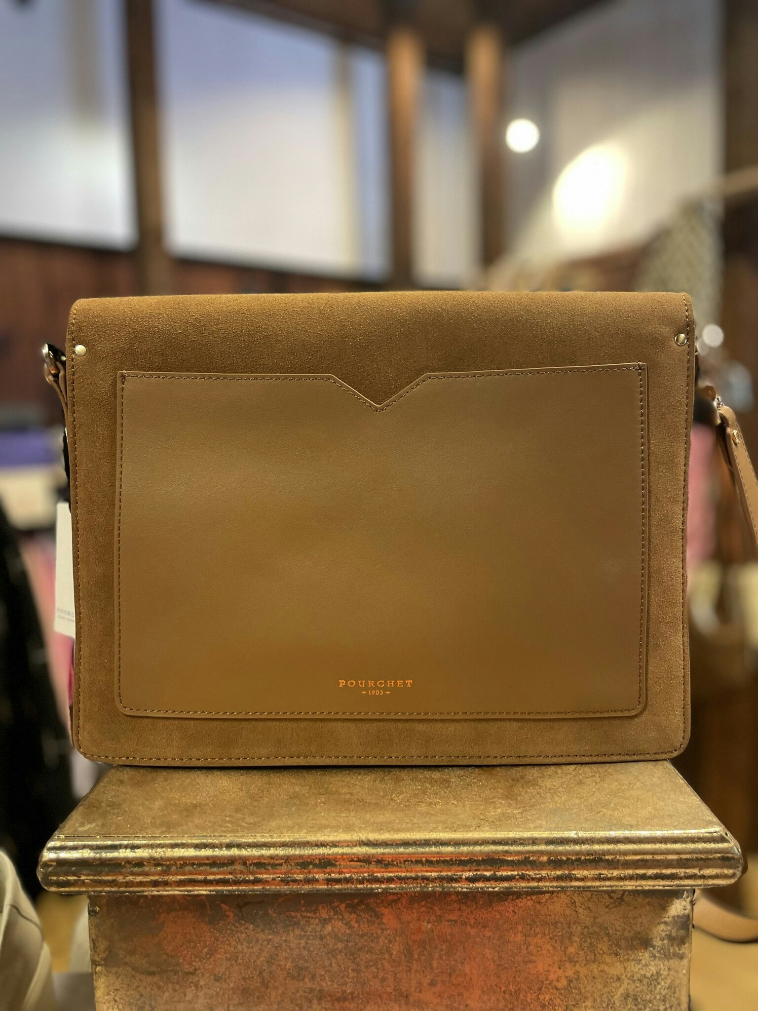 POURCHET " Anjou Daim " , Mocca / läder , Camel