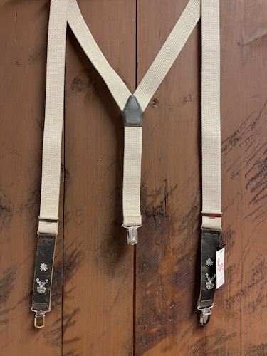 Hosenträger Leinen-Leder , beige