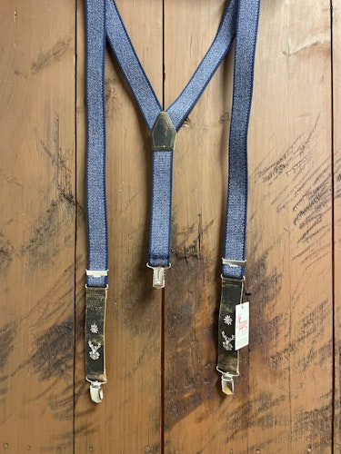 Hosenträger Leinen-Leder , blå