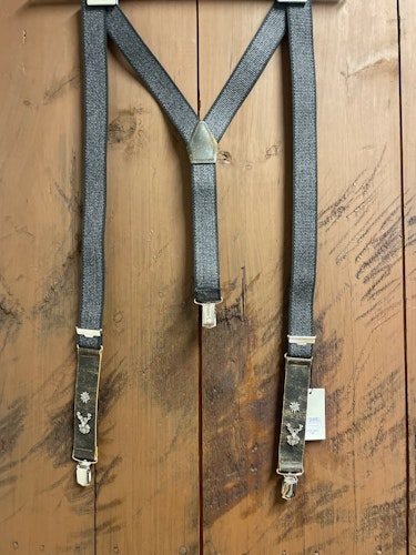 Hosenträger Leinen-Leder , grå