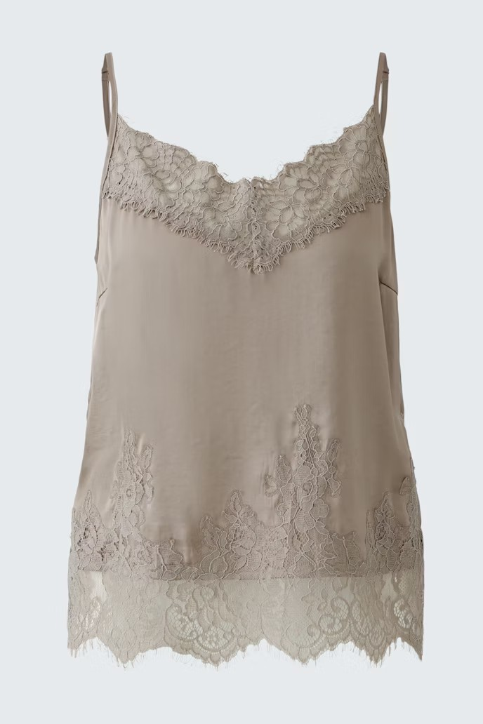 Oui Spetslinne " Fungi " , Taupe