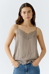 Oui Spetslinne " Fungi " , Taupe