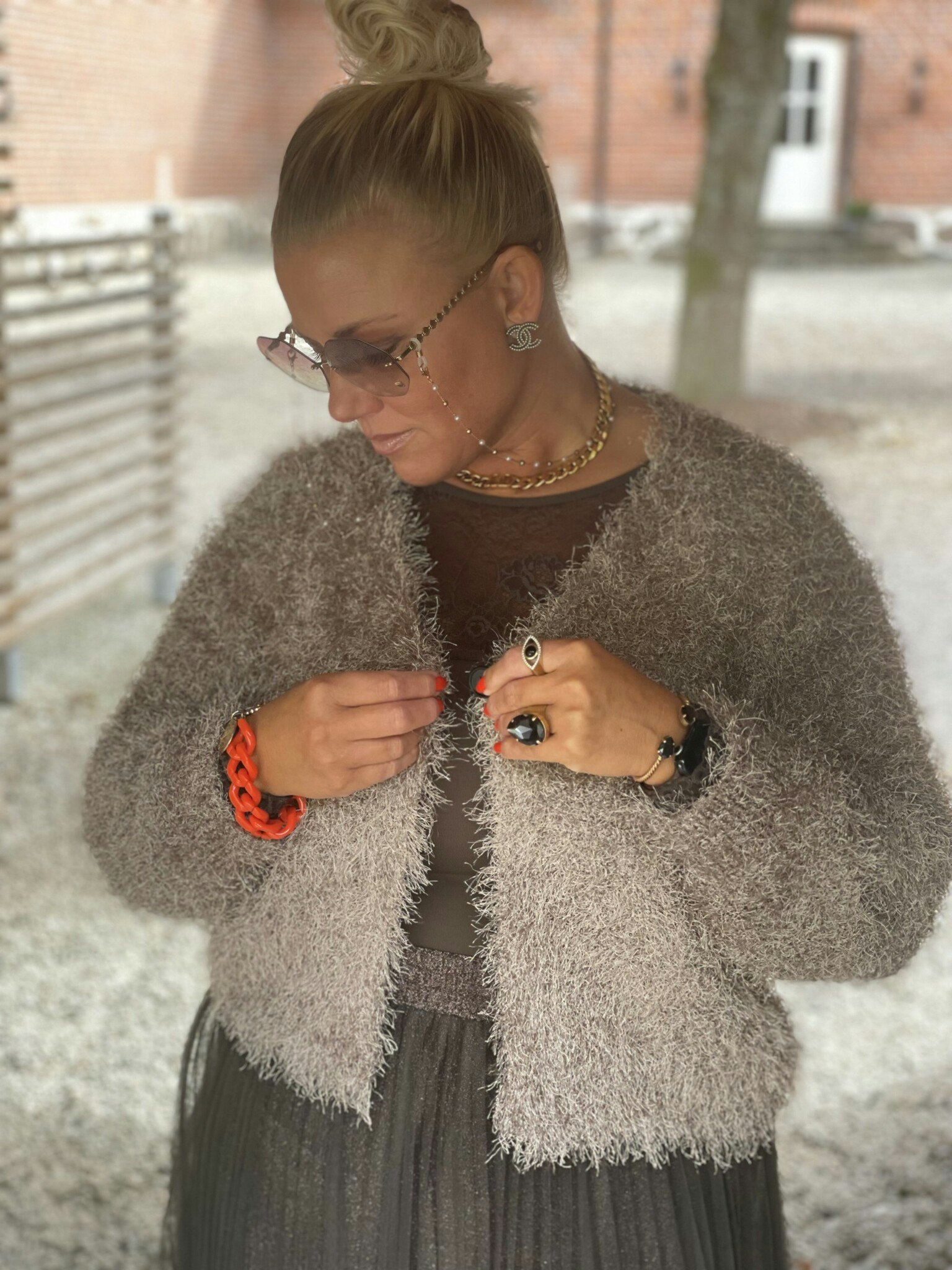 Oui Jacka , smokey taupe