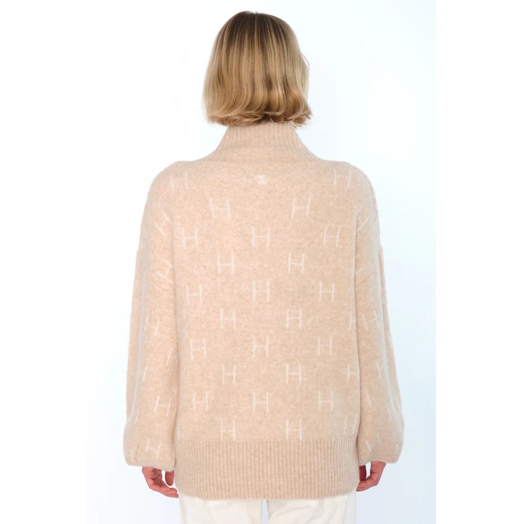 HÉST " Fam sweater" short, Light Beige Melange