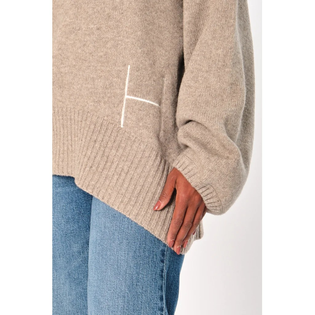HÉST " Gianna" Sweater , Light Brown  Melange