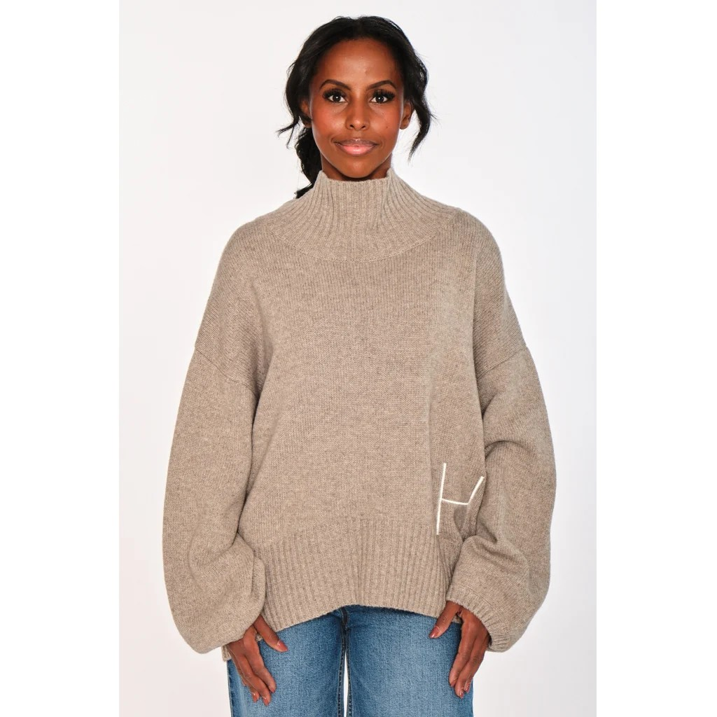 HÉST " Gianna" Sweater , Light Brown  Melange