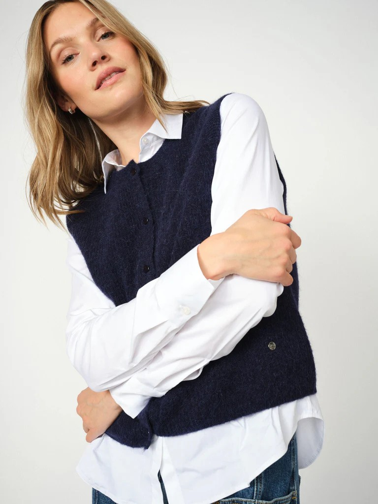 Mos Mosh " Almine Thora Knit Vest" , Maritime Blue