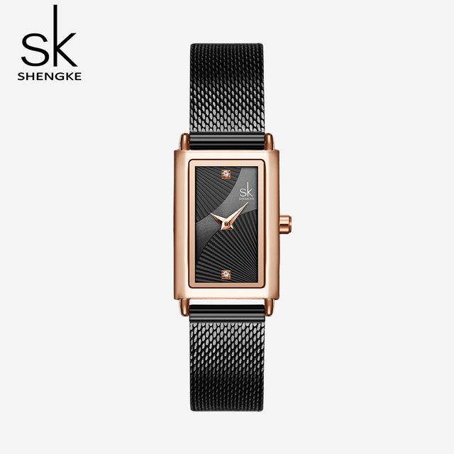 Damklocka SK Florence Rose / Black Mesh Black Quartz Japan