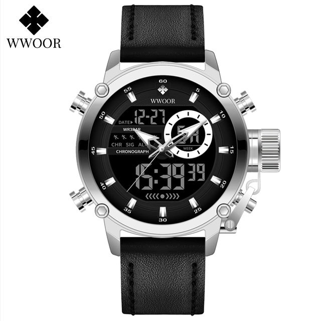 Wwoor Active Sport Leather - Steel - Black