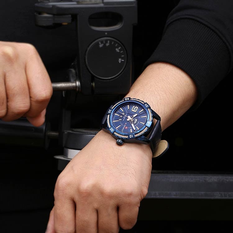 Herrklocka NaviForce Smart Business. Blue/ Blue. Leather Blue. Quartz Japan