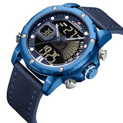 Herrklocka NaviForce Empire. Blue / Blue. Leather Blue. Quartz Japan