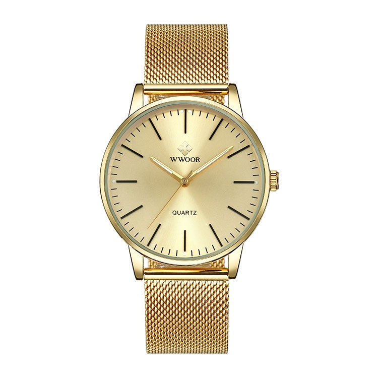 Herrklocka Wwoor Classico. Gold / Gold. Mesh Gold. Quartz Japan