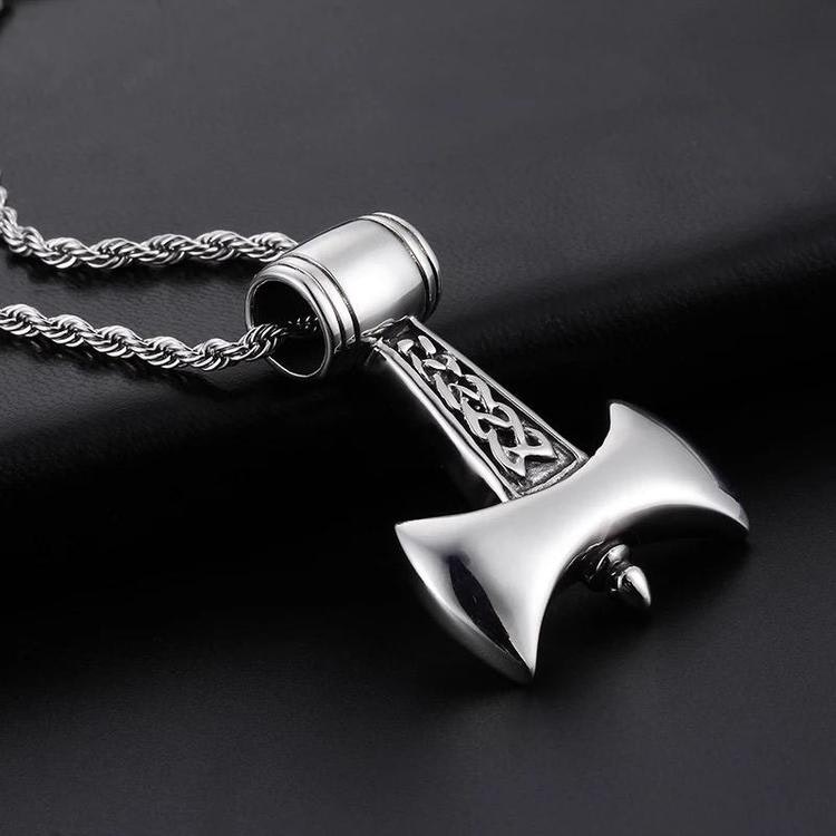 Halsband Viking Axe Tvinnad länk 60 cm