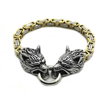 Armband Wolf Guld / Silver Kejsarlänk 23 cm
