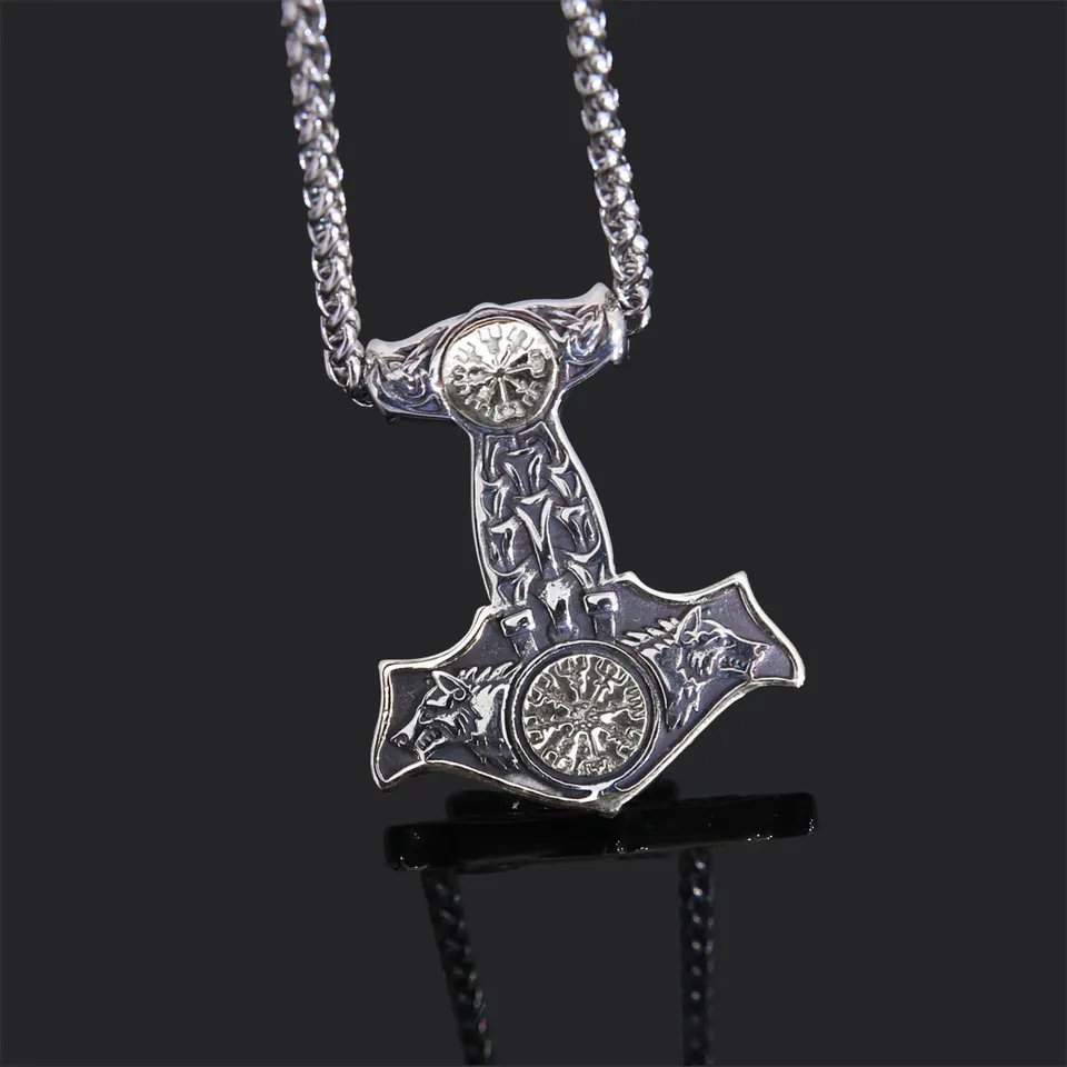 Halsband Viking Amulett Skåne Wolf-Vegvisir