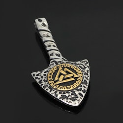 Halsband Viking Arrow-Valknut i guldfärg. 60 cm