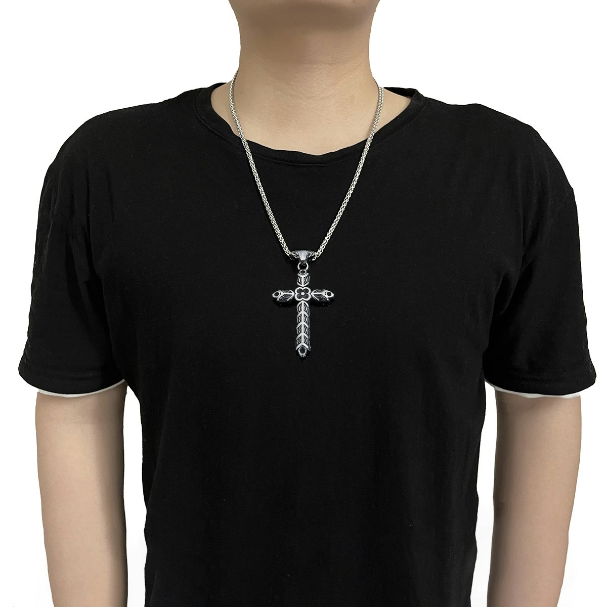 Halsband Viking Cross Birka Steel