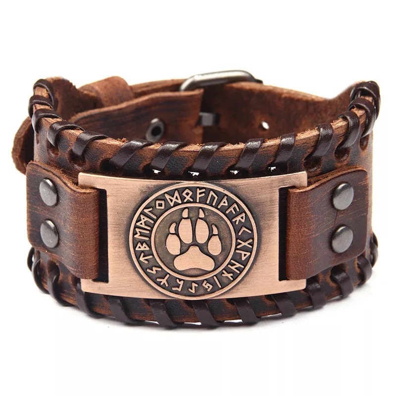 Läderarmband Viking Bear Paw