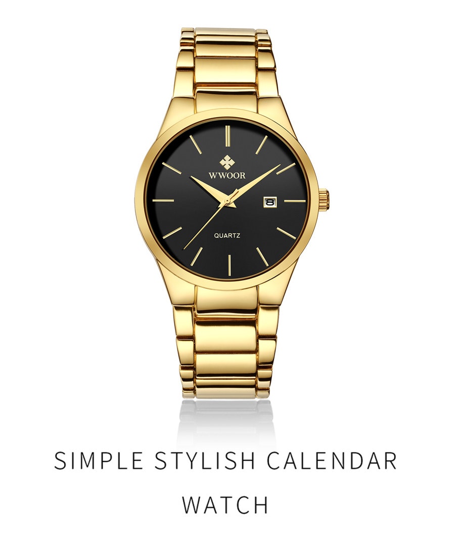 Herrklocka Wwoor Wall Street Gold / Black / Gold, Quartz Japan