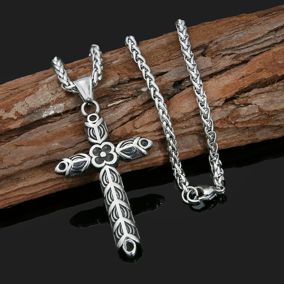 Halsband Viking Cross Birka Steel