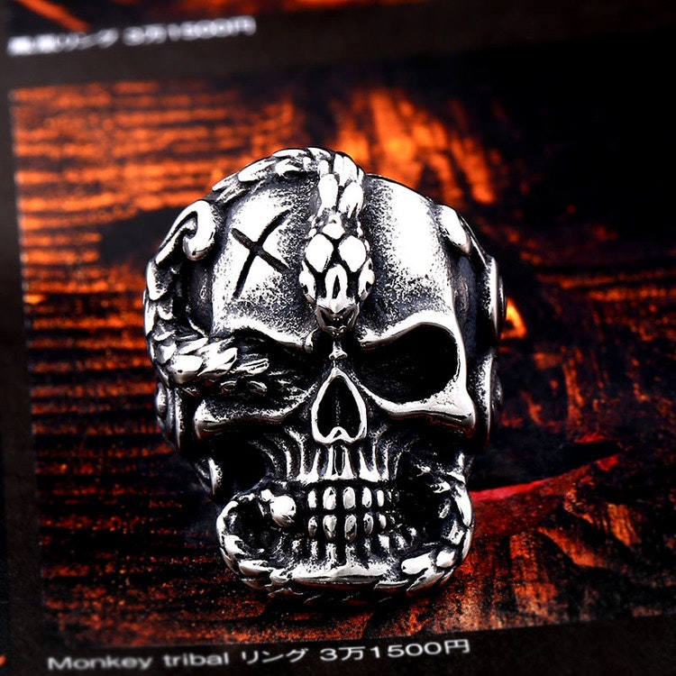 Ring Dödskalle Skull 4 Biker