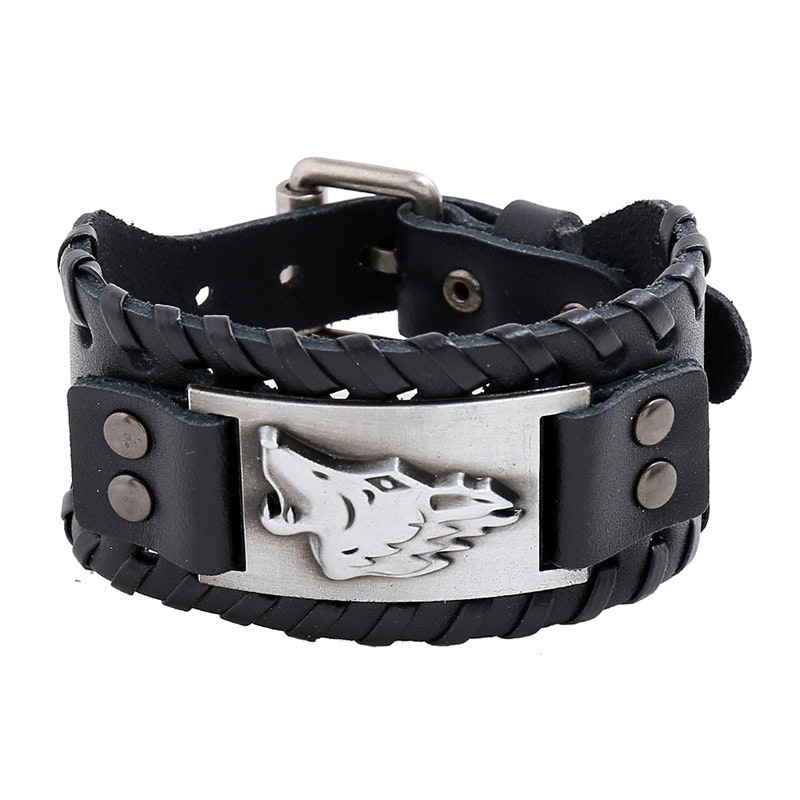 Läderarmband Wolf