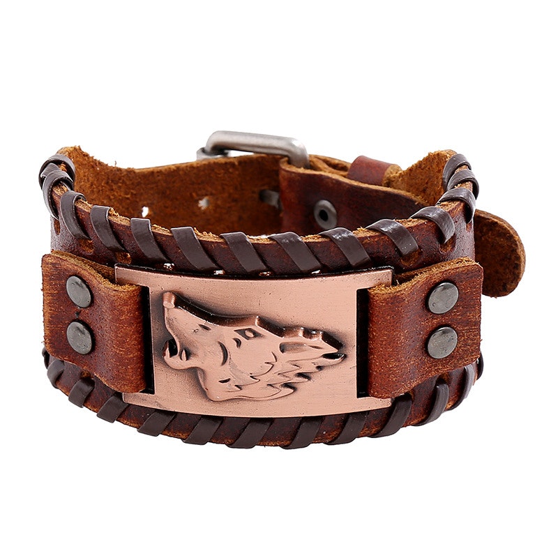 Läderarmband Wolf