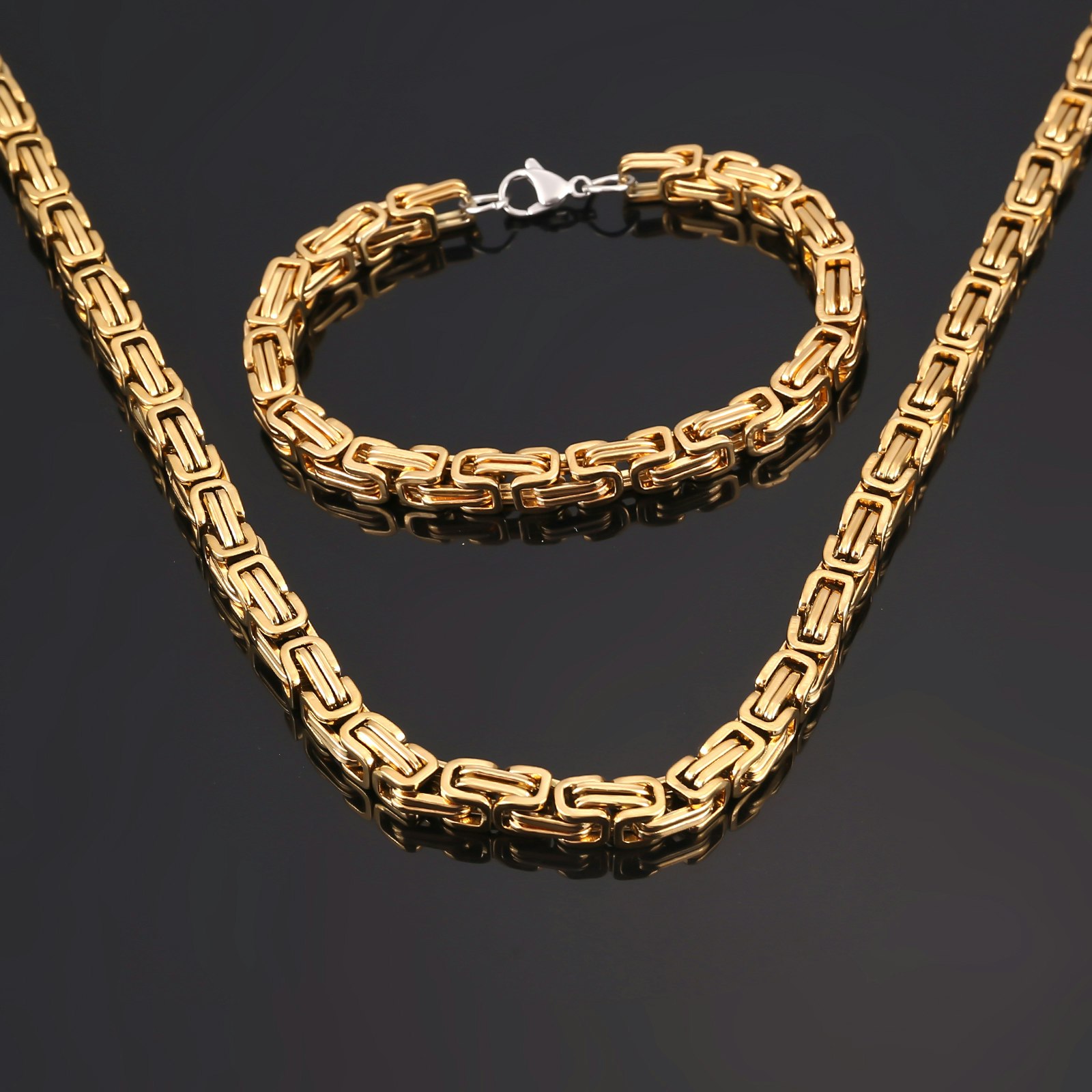 Paket Golden Thor, Halsband och Armband Kejsarlänk Gold