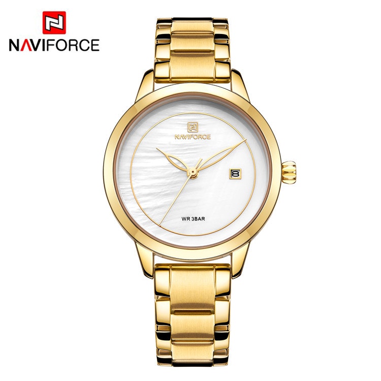 Damklocka NaviForce Formidable Gold / White / Gold Quartz Japan