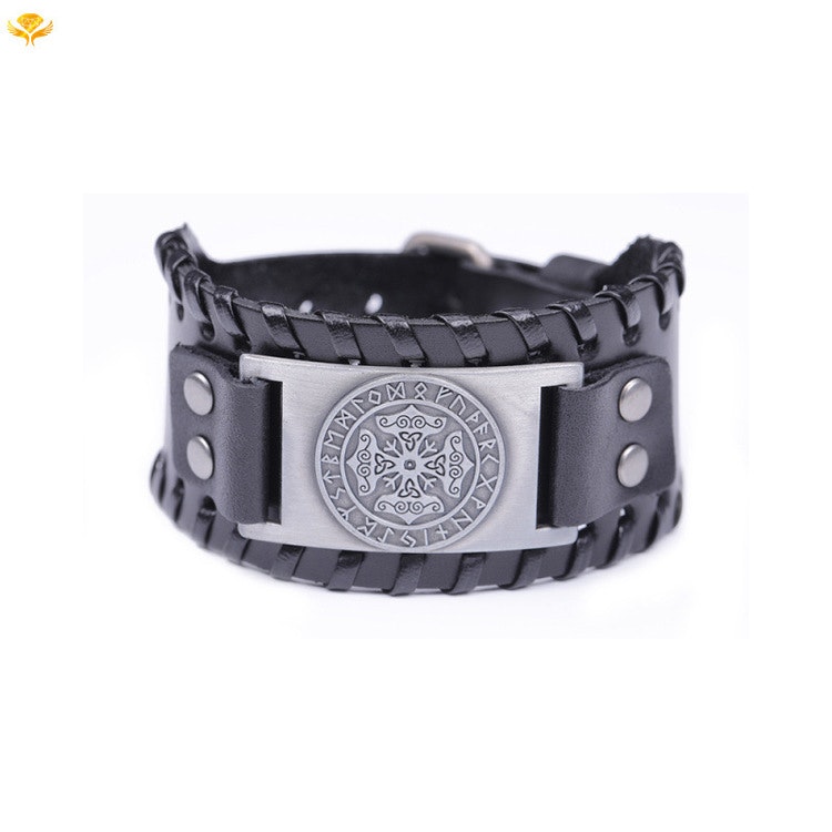 Läderarmband Viking 4 Svart vikingasmycke