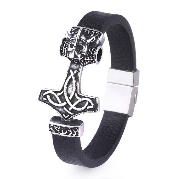 Läderarmband Viking Thorvald 22 cm