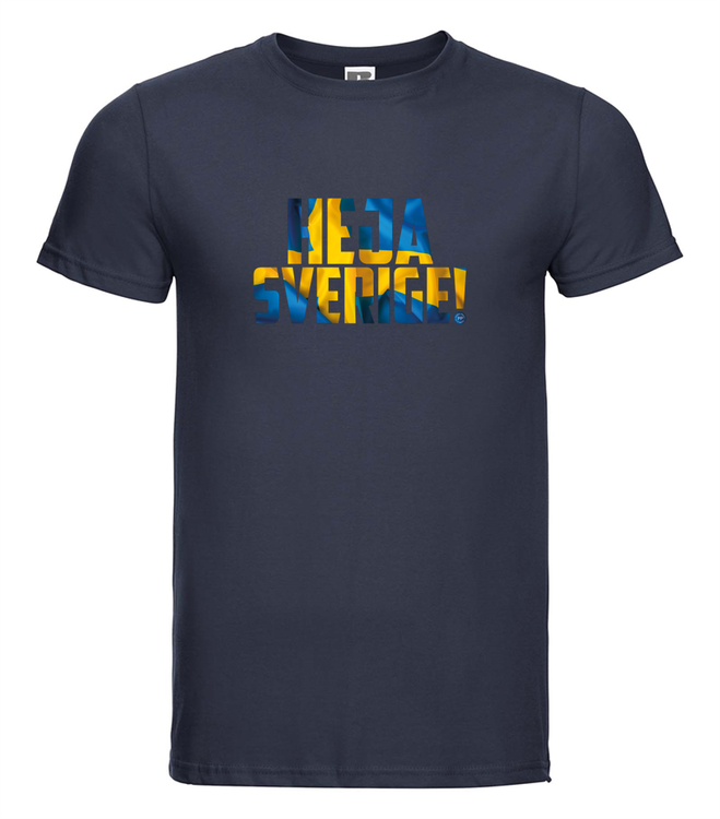 Heja Sverige - T-shirt Russell Herr marinblå