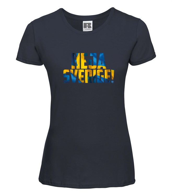 Heja Sverige - T-shirt Russell Dam marinblå