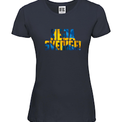 Heja Sverige - T-shirt Russell Dam marinblå