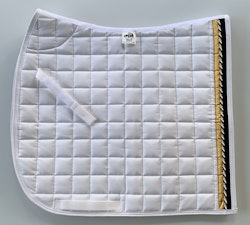 Mias RS Dressyrschabrak - Vit/svart/guld, design 3