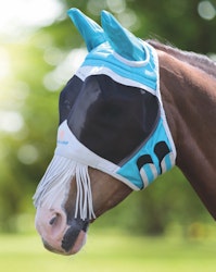 Shires Flughuva med öron & nosfransar -Teal/Grey