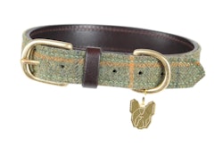 DIGBY & FOX Tweed Halsband, Tweed/läder