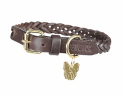 DIGBY & FOX Flätat läder halsband