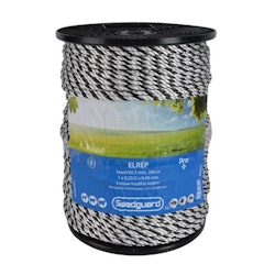 SWEDGUARD Elrep Pro+ 5 mm svart/vit 300 m 1x0,25/2x0,4 spole