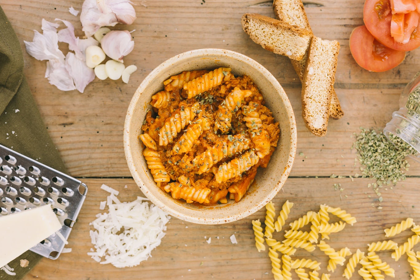 Forestia Fusilli all´uovo med kyckling bolognese och grana padano