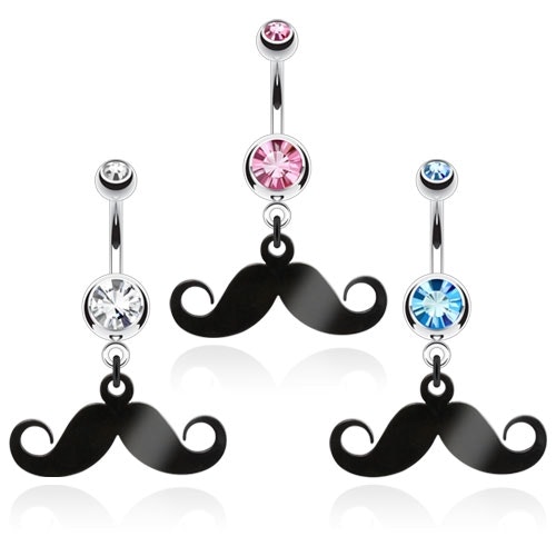 Navel piercing med mustach