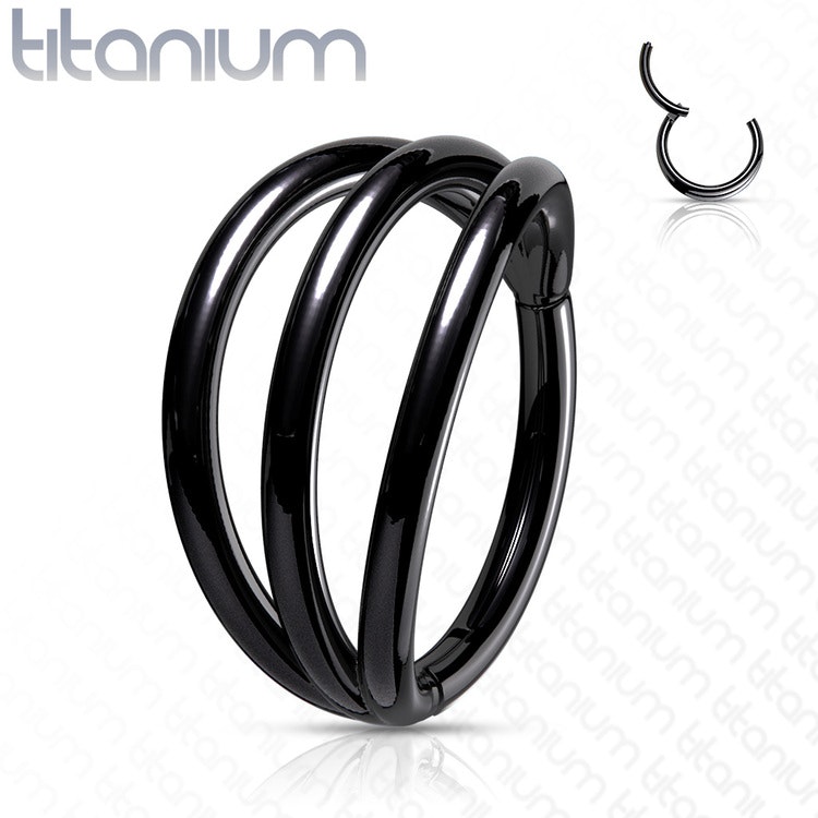 Piercingring G23 titan med 3 ringar