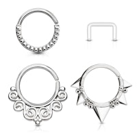 3 pack med septum ringar plus en gratis retainer