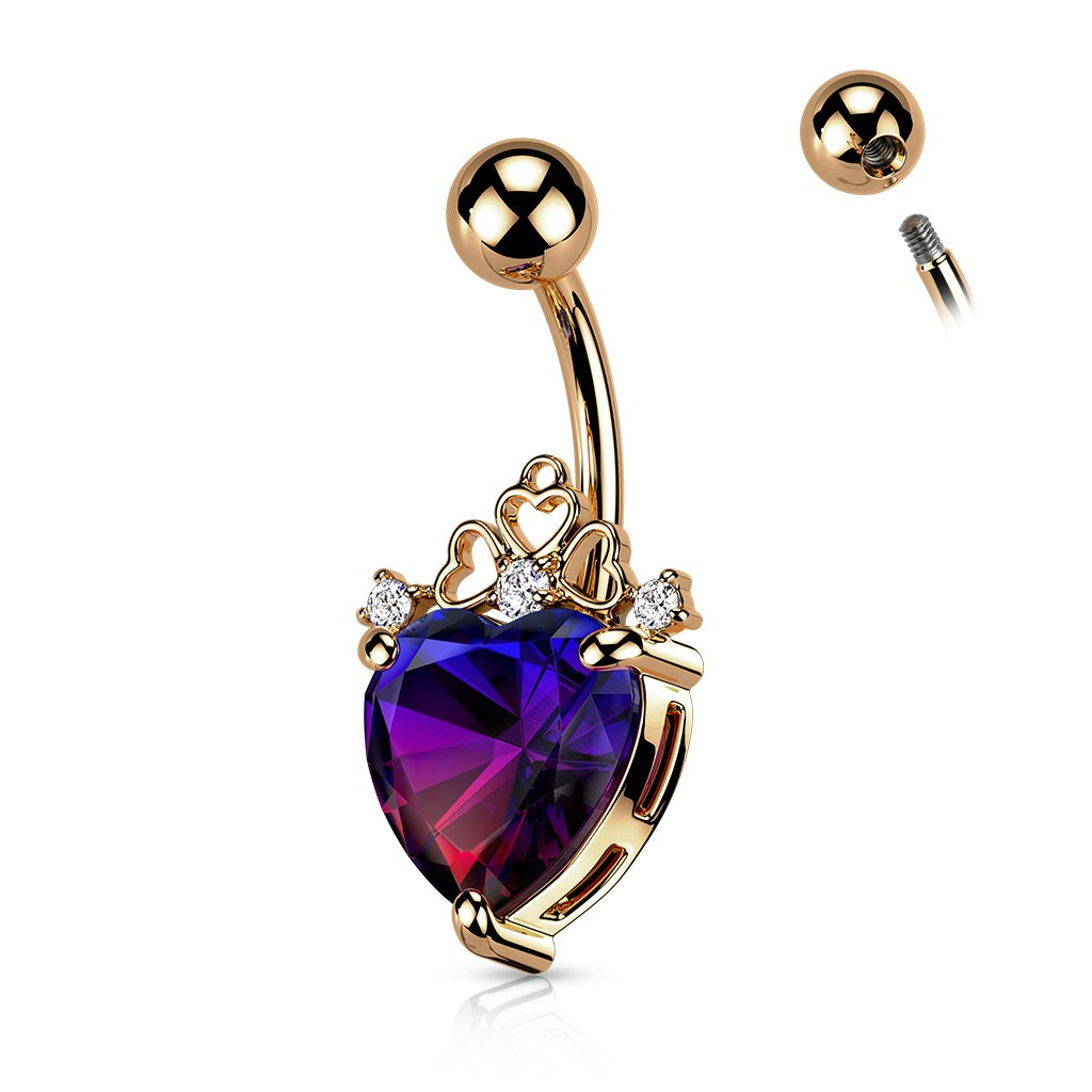 Navelpiercing Queen of hearts