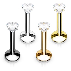 4-pack labret med ädelstenshjärta