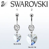 Navelpiercing med Swarovski ädelstens hjärta